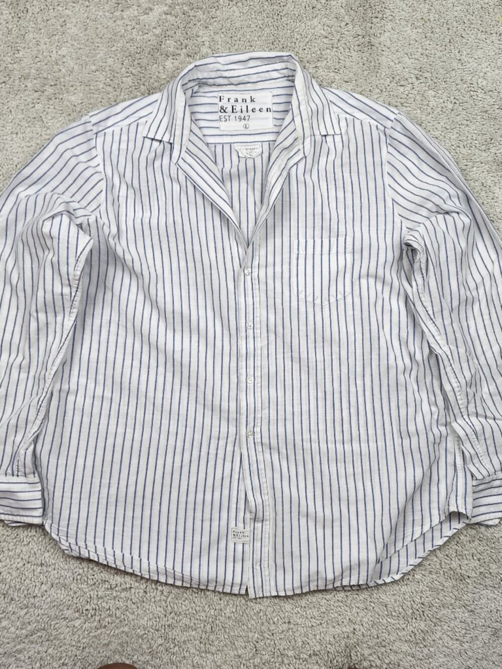 Frank & Eileen Button Down Shirt White Stripe Button Down Shirt Size Large L